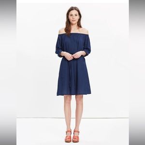 Madewell Indigo Off-the-Shoulder Dress